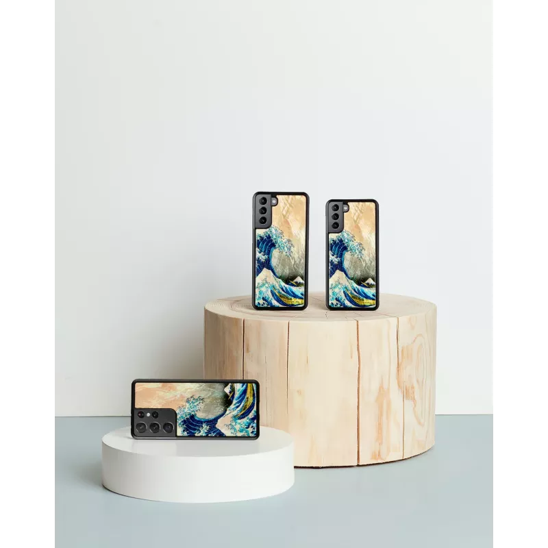 Telefonikott iKins Samsung Galaxy S21+ jaoks — kaitsev tagakaas 'suur laine'