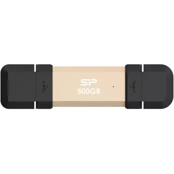 Silicon Power DS72 USB-Stick 500 GB USB Type-A / USB Type-C 3.2 Gen 2 (3.1 Gen 2) Gold (SP500GBUC3S72VPG)
