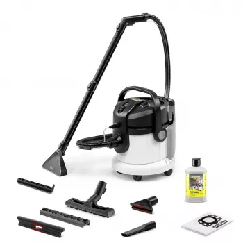 Tolmuimeja | KÄRCHER | Sisendvõimsus 1000 W | Tolmumahutavus 4 L | Trummelimuimeja | Puhastustüüp Kuiv&märg | Tolmumahuti Kotita | Värv Must/Hall/Valge | 1.081-155.0