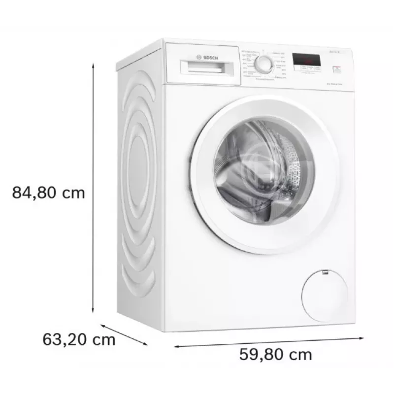 Eestlaetav pesumasin Bosch WGE02201PL — 8 kg, 1200 p/min, 55 L trummel, LED-ekraan, inverter