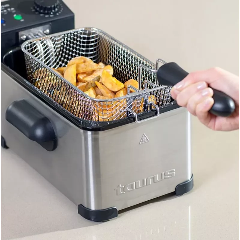 Taurus Fry 3 Single fritüür — 3 liitrit õli, 2000 W, roostevaba teras, reguleeritav termostaat 150–190 °C