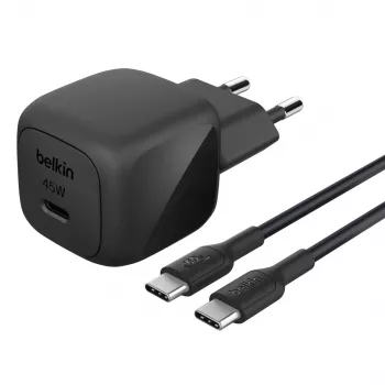 USB-C laadija Belkin BOOSTCHARGE 45W PD PPS – kompaktne 45W USB-C PD PPS toiteadapter