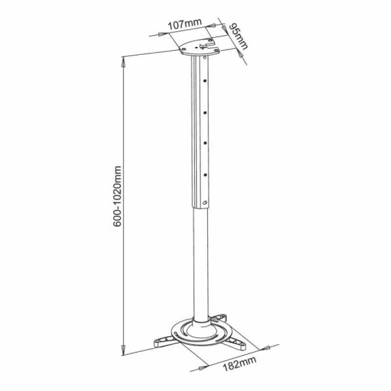 Sbox laekinnitusprojektori kinnitus max336mm 15kg PM-102XL