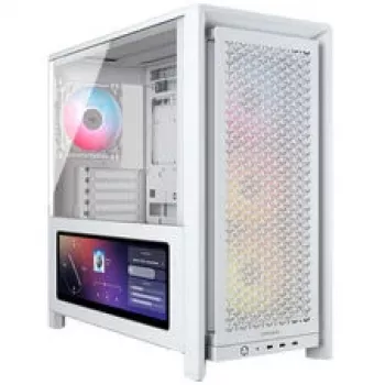 Corsair FRAME 4000D LCD RS PC-korpus, Midi-Tower, ATX, ARGB, karastatud klaas - valge
