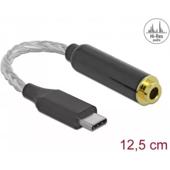 Mobiiltelefoni kaabel DeLOCK 66302 USB C Must 0.125 m