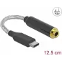 Mobiiltelefoni kaabel DeLOCK 66302 USB C Must 0.125 m