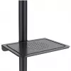 TV-käru MACLEAN MC-949 32–55-tollistele teleritele, VESA 75×75–400×400 mm, max koormus 25 kg, kõrgus 147–155 cm, hoiuriiul, must