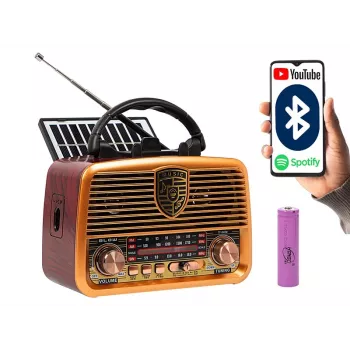 Analog raadio BLOW RA10 AM/FM päikeseenergial 77-540 — AM/FM vastuvõtja päikesepaneeli ja akuvarundusega