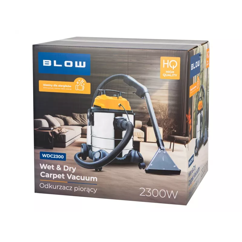 Ride-on pesupesur BLOW WDC2300 — must vesi 25 L, puhas vesi 4,5 L, 1,5 m voolik, 6 m juhe, 7,35 kg