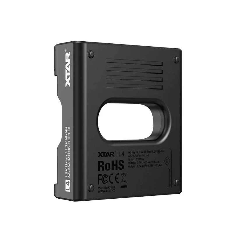 Akulaadija XTAR 4-pesaline AA/AAA (Li-ioon, NiMH) USB-C, LED-indikaatorid, must