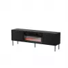 TV-kapp Cama Meble CORTINA 180x40x60 cm must musta kaminaga
