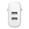 Belkin BOOST CHARGE - Toiteplokk - 24 W - QC 3.0 - 2 väljundporti (USB) - Valge (WCB002VFWH)