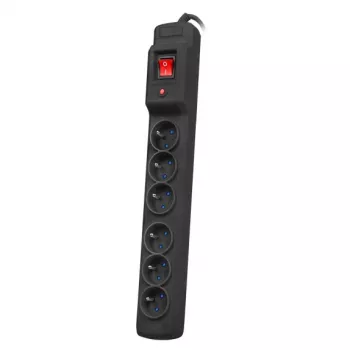 Armac Multi M6 | Harupikendusjuhe | liigpingekaitse, 6 pistikupesa, 5 m kaabel, must