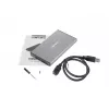 Väline kõvaketta/SSD-korpus NATEC Rhino GO — 2,5-tolline SATA, 9,5 mm, USB 3.0, alumiinium, hall, kuni 4 TB