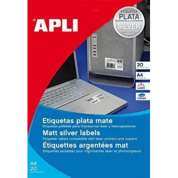 Label agipa 10070 hõbedane polüester 63,5 x 29,6 mm ilmastikukindel mustusekindel
