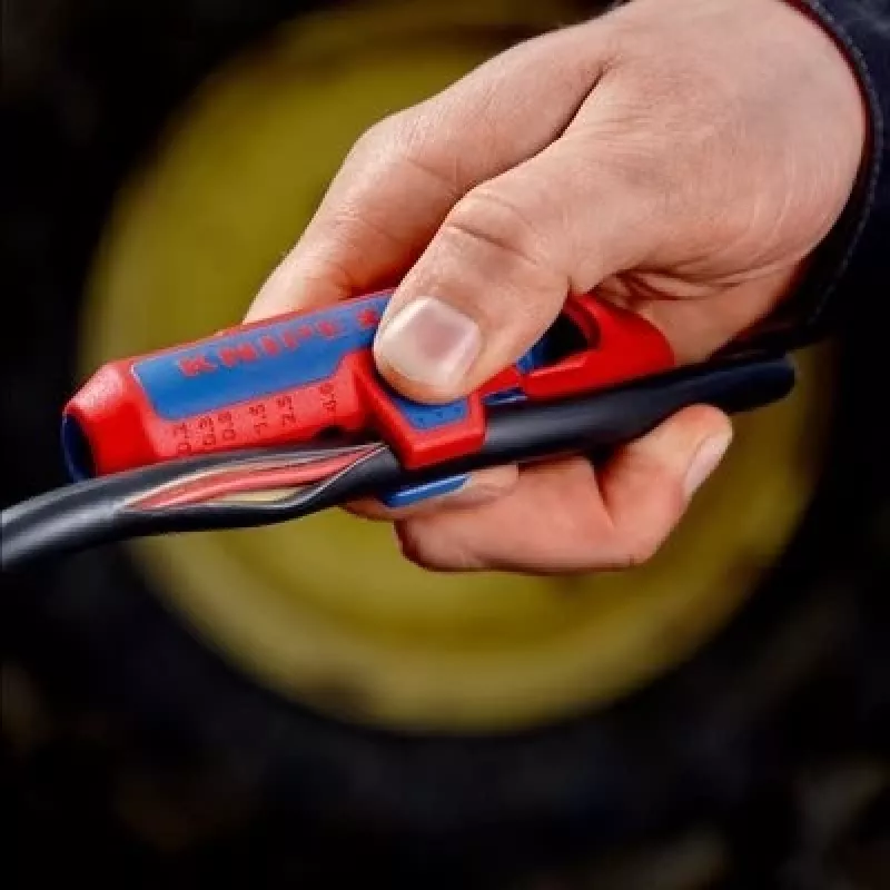 Eemaldustööriist Knipex ErgoStrip PV 16 95 03 PV-kaablitele, reguleeritav tõkis, ergonoomiline käepide