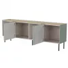 Kummut cama meble FELLINI 2000×400×700 mm, oliiv õlitatud tammepuidust pealispinnaga, MDF-raam