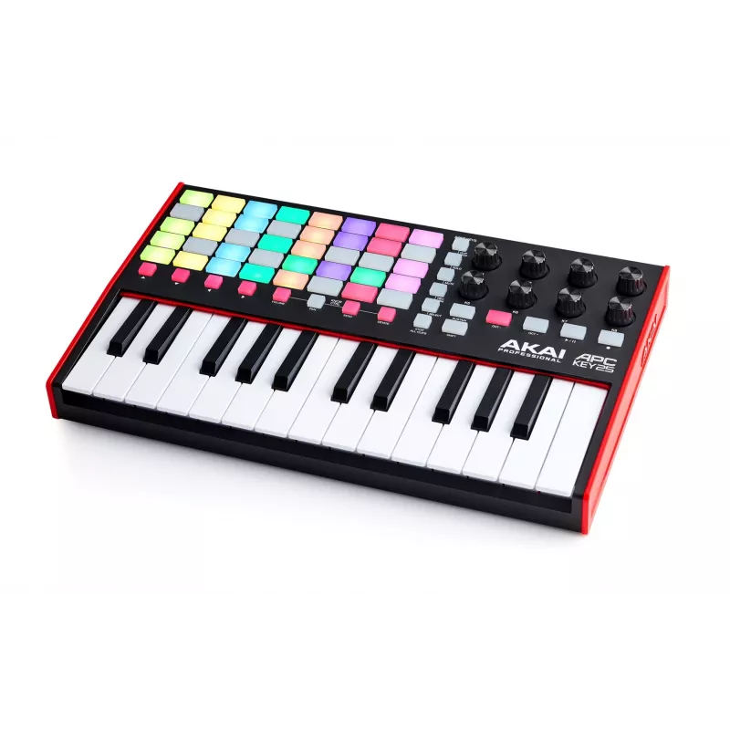 MIDI-kontroller AKAI APC Key 25 MK2 — 25 kiirustundlikku klahvi, 40 padja, RGB-taustvalgustus, 8 enkooderit, USB-toide