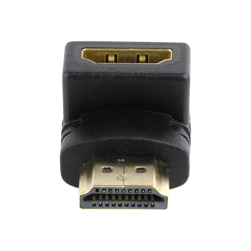 HDMI soovahetaja GEMBIRD A-HDMI90-FML, HDMI HDMI-ks, 90° nurgaadapter, must