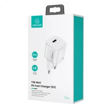 Kaasaskantav telefonilaadija usams T36 1x USB-C PD3.0 ja sisseehitatud Lightning-kaabliga