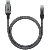 Ethernet-kaabel USB-A 3.2 Gen1 pistik > RJ-45 pistik, LAN-adapter must/hõbedane, 1,5 meetrit, punutud tekstiilümbrisega