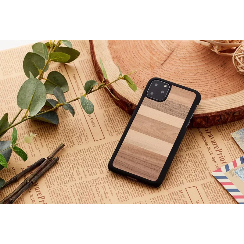 man and wood nutitelefoni ümbris iPhone 11 Pro-le — must liivavärv, kaitsev kest