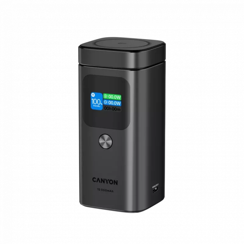 CANYON Qi2 magnetiline toitepank OnPower 150 15000mAh Alumiinium Tumehall
