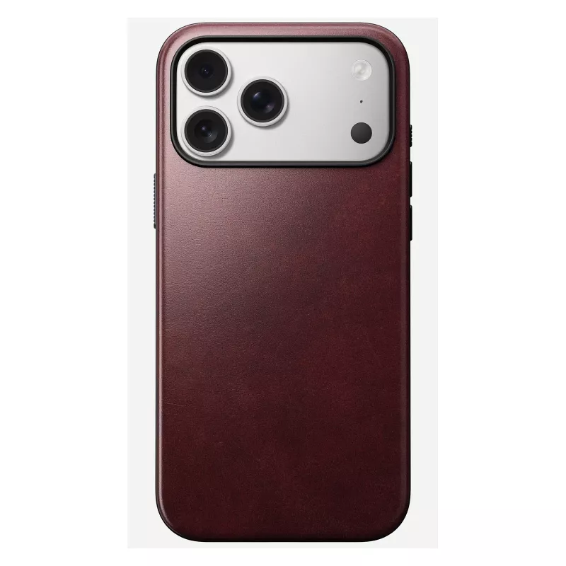 Nahast ümbris Nomad Modern iPhone 17 Pro Max (6,9 tolli) — Burgundia, nahk+TPU+PC