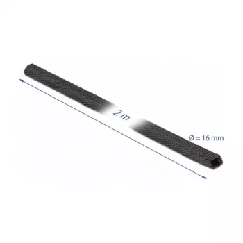 Delock - Schrumpfschlauch - Gewebe, Schrumpfungsrate 2:1 - 2,0m - Schwarz (20793)