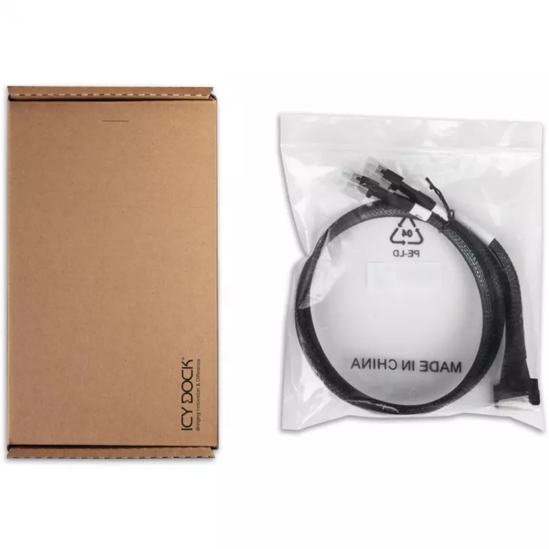 Icy Dock kaabel MCIO 8i SFF-TA-1016 kuni 2x SlimSAS SFF-8654 4i kaabel 0,5 m - kaabel (MB310L-B)