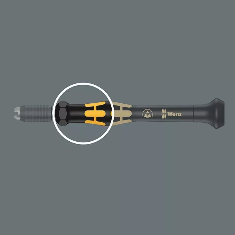 Kombineeritud kruvikeeraja Wera ESD/11 SB – 1 tk, Torx/Phillips/Cross/Lamedad otsad, plastist käepide (must/kollane)