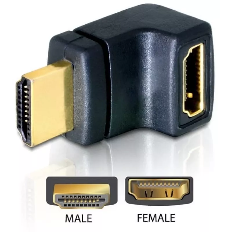 HDMI-adapter DeLOCK 65072 HDMI-pistik – HDMI-pesa 90° ülespoole