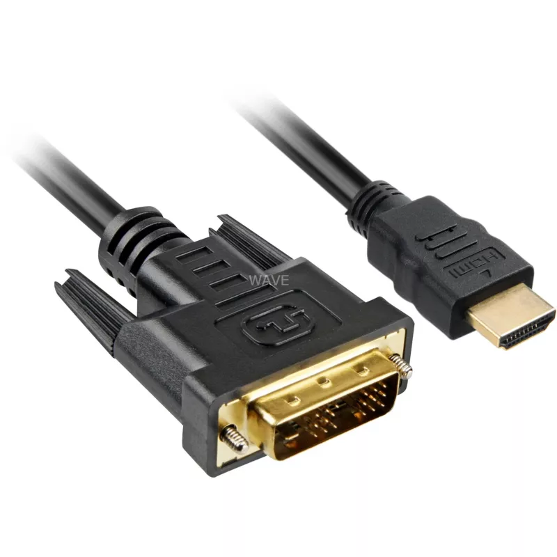 Sharkoon Adapterkabel - Single Link - HDMI männlich zu DVI-D männlich