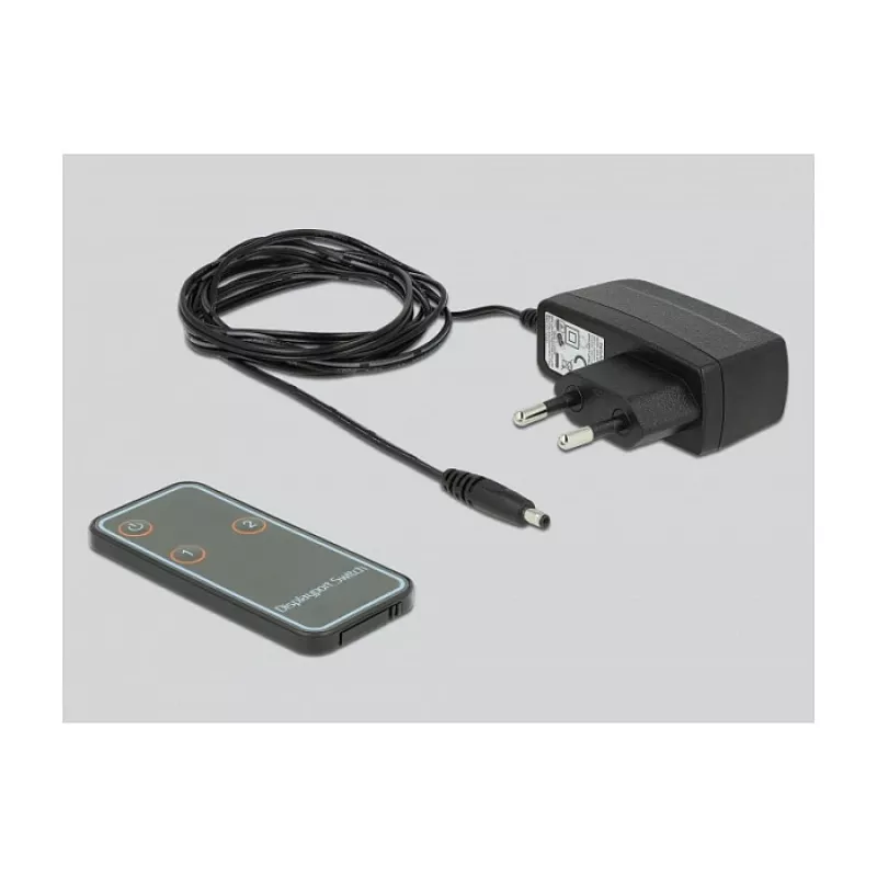 DELOCK DisplayPort 1.4 lüliti 2 x 2 DisplayPort sisse 1 x 2 DisplayPort välja 8K