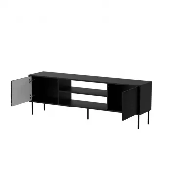 TV-kapp cama meble CORTINA EF 180×40×60 cm, must, puitlaastplaadist pealispind, must raam