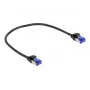 Võrgukaabel DeLOCK RJ45 Cat.6A S/FTP Õhuke 0,25 m Must