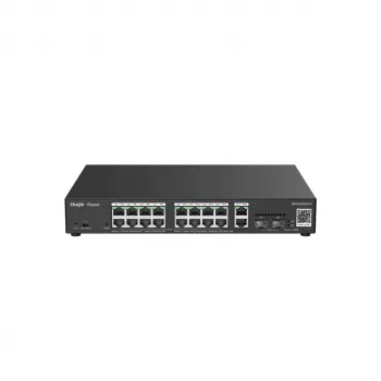 Hallatav L2 Gigabit PoE kommutaator Ruijie RG-ES220GS-P — 18× Gigabit (10/100/1000), IEEE 802.3af/at, 40 Gbit/s, must