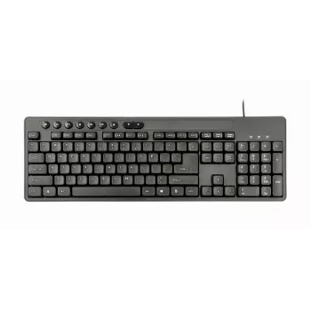 Juhtmega täissuuruses klaviatuur Gembird KBS-UM-04 USB QWERTY US English hiirega, must, 1,5 m kaabel