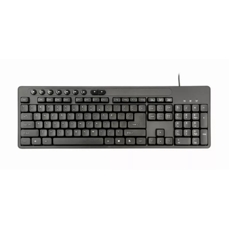 Juhtmega täissuuruses klaviatuur Gembird KBS-UM-04 USB QWERTY US English hiirega, must, 1,5 m kaabel