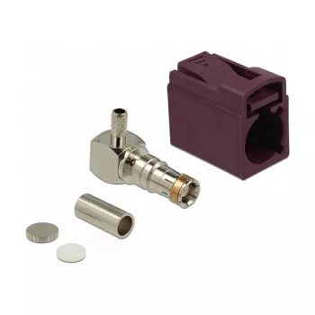 Koaksiaalpistik DELOCK 89716 — FAKRA D isane, 90° nurga all, 13,8×21,5×9,5 mm