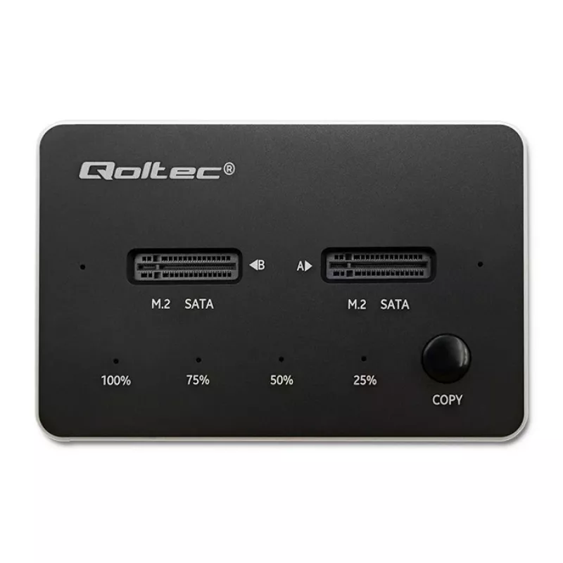 Qoltec 50310 Drive dokkimisjaam 2x SSD M.2 SATA NGFF USB Type C