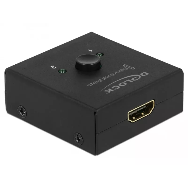DeLock HDMI 2 - 1 kahesuunaline 4K 60 Hz kompaktne - Jaemüügikarp - Video/Heli lüliti - 2 x HDMI - Lauaarvuti (64072)
