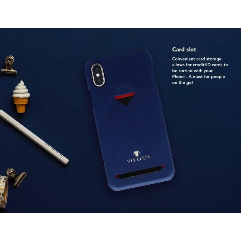 Kaardipesaga tagakest VixFox Samsung S9-le, tumesinine, kaitsev telefoni tagakaas kaarditaskuga