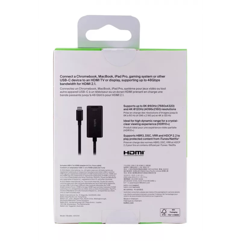 Belkin AVC013BTBK videokaabli adapter HDMI Type A (Standard) USB Type-C must