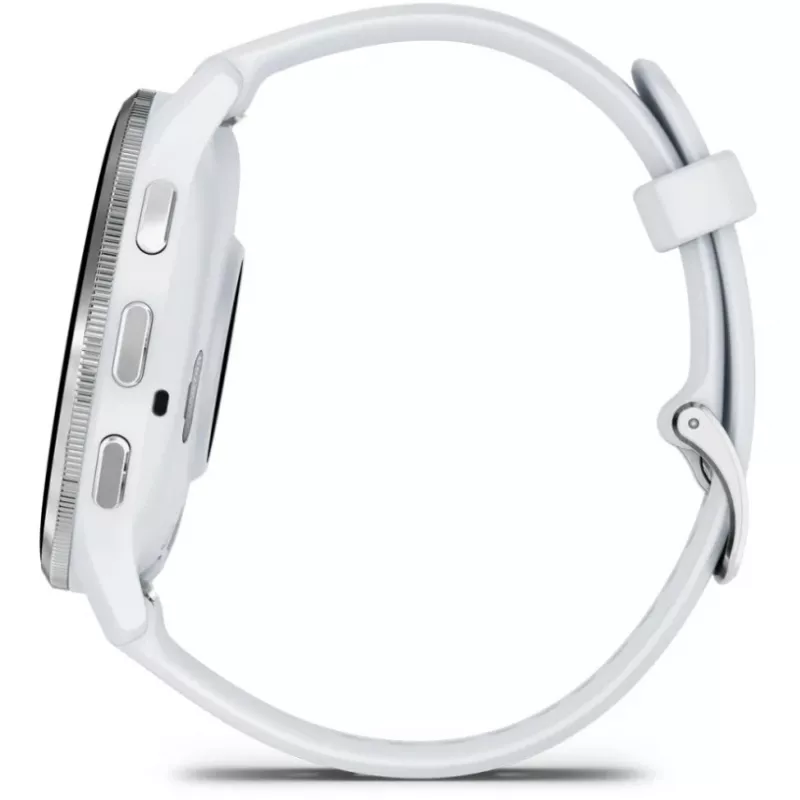 Nutikell GARMIN Venu 3 — 1,4-tolline AMOLED, 45 mm korpus, GPS, Wi‑Fi, 8 GB, hõbedane/valge, silikoonrihm
