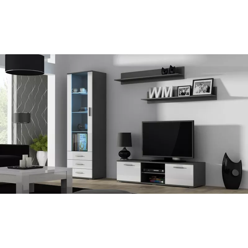 Cama TV-alus SOHO 140 hall/valge läikiv