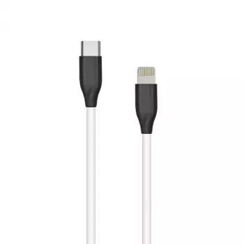 Silicoonkaabel USB Type-C – Lightning (valge, 1 m)