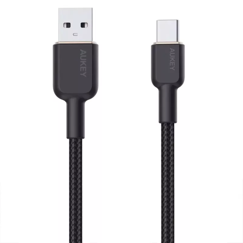 USB A - USB C kaabel Aukey CB-NAC1, 1 m, põimitud nailon, USB PD 60W, USB 2.0
