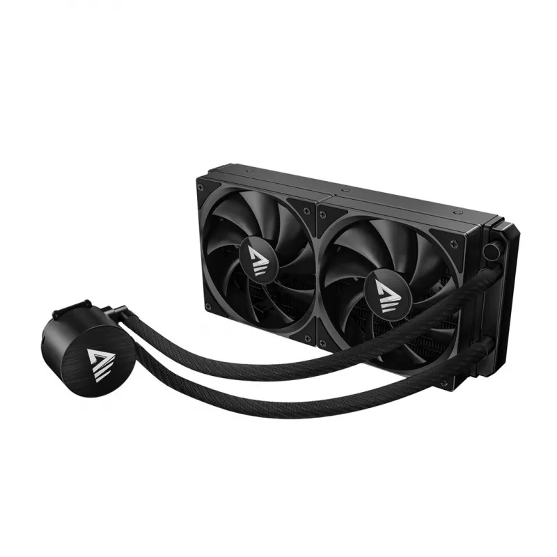 Vedelikjahutuskomplekt SAVIO NOX 240 mm — 240 mm radiaator, 2×120 mm ventilaatorid, alumiiniumradiaator, vasest alusplaat, toetab LGA 2011/2011-v3/2066/1200/115x/775