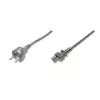 Assmann võrgukinnituskaabel. Schuko - C5 M/F. 1.2m. H05VV-F3G 0.75 mm². bl (AK-440115-012-S)
